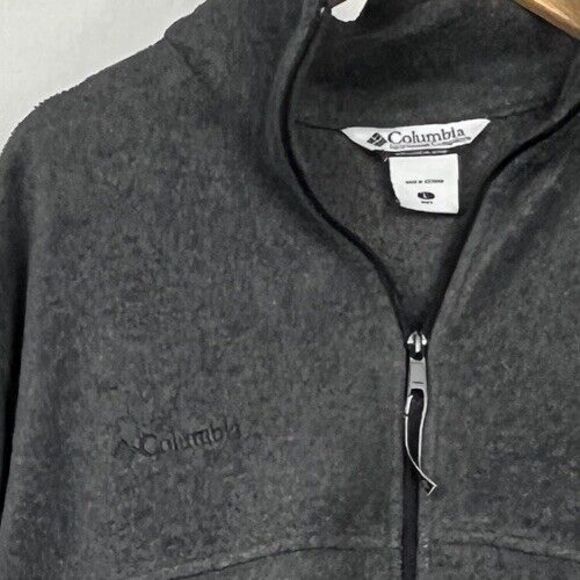 Columbia Fleece Jacket Long Sleeve Full Zip Pockets Warmth Layer Gray Men Large - Picture 4 of 4